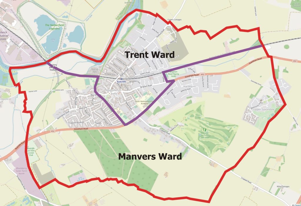 Radcliffe on Trent wards map